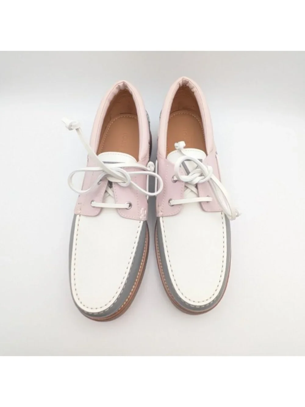 Louis Vuitton Deck Shoes Multicolor White Pink Gray Sneakers